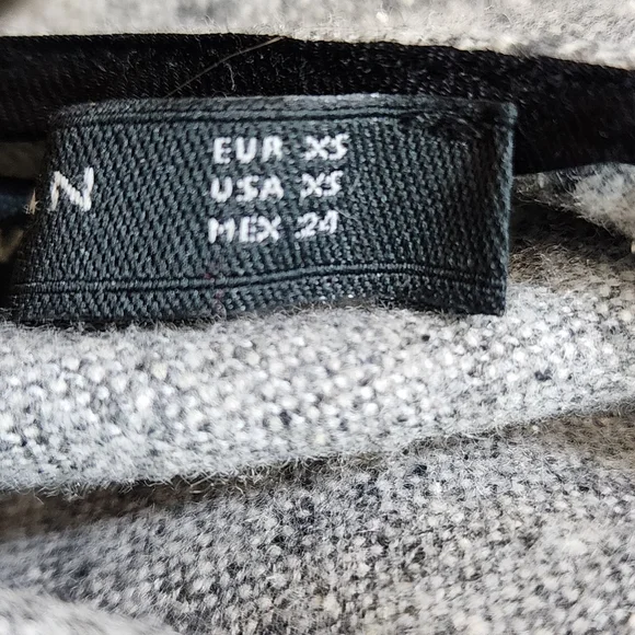 ZARA Speckled Mulberry Silk Wool Midi Dress Gray Woven A-line Dress XS - Picture 11 of 15